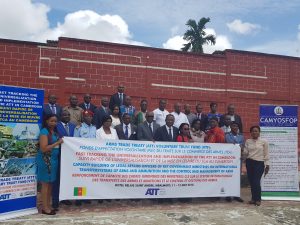 Read more about the article Capacity Building Workshop with Legal Affairs Officers of key Government Ministries from 11 to 12 May, 2018 on the International Transfer System of Arms and Ammunitions and the Control and Management of Arms, still in Mbalmayo Yaounde.